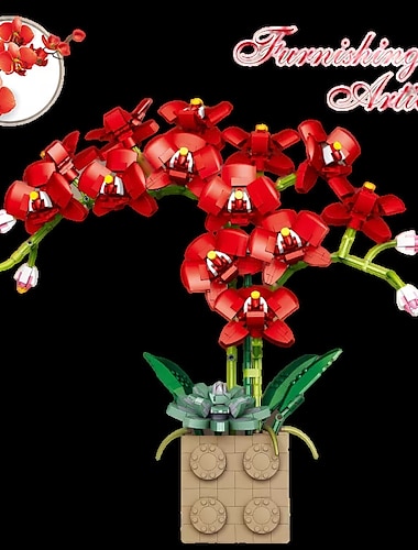  nőnapi ajándékok valentin napi ajándék kompatibilis a le-go rózsa építőkocka virág díszek g5010 építőkocka pillangó orchidea bonsai csokor anyák napi ajándékok anyának