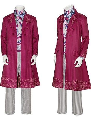  Willy Wonka Traje de cosplay Cosplay for Hombre Adultos Carnaval Mascarada