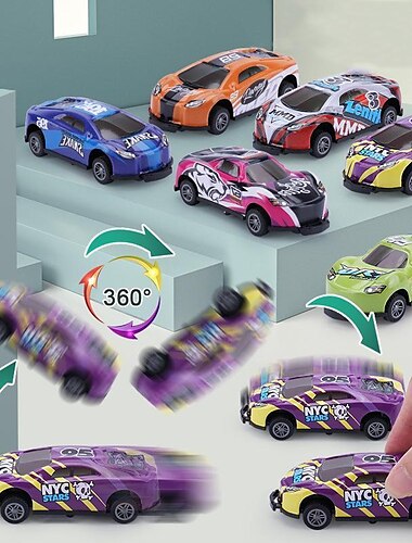  المنجنيق للأطفال 360 الوجه شاحنة قلابة الصفائح المعدنية تأثير انتعاش سيارة صغيرة لعبة سيارة نموذج سيارة صغيرة