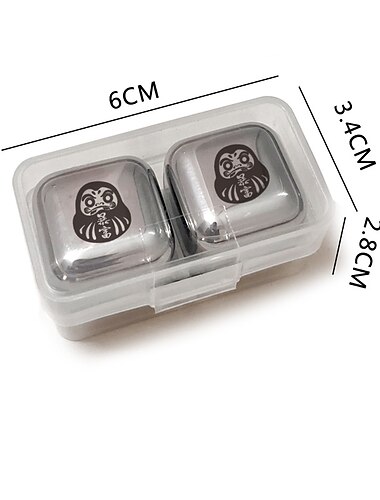  2 Stück Eiswürfel aus Edelstahl 304 zum schnellen Einfrieren von ausländischen Spirituosen, Bier, Whiskey, Eis, Tatar-Set, Bar und Haushalts-Eiswürfel aus Metall, Valentinstag für ihn
