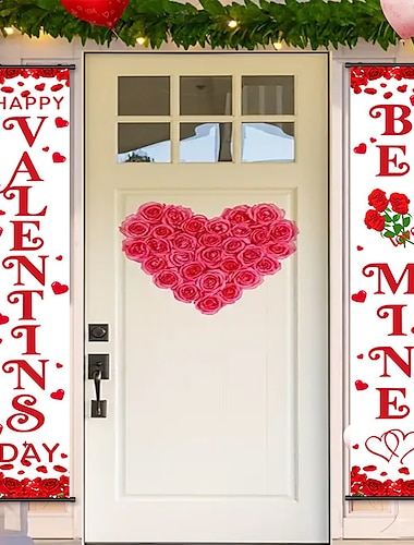  1 Stück „Valentine's Day Be Mine“-Poster mit Kleiderbügeln, Wandkunst auf Leinwand, Poster für Zuhause, Wohnzimmer, Dekoration, Wandkunst-Dekor