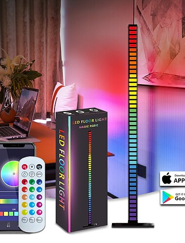  ألوان LED الذكية ضوء بلوتوث 1.2 متر إيقاع موسيقي خفيف يتحكم به الصوت خفيف جدار ركن متحكم ضوء زينة للأعياد وفعاليات