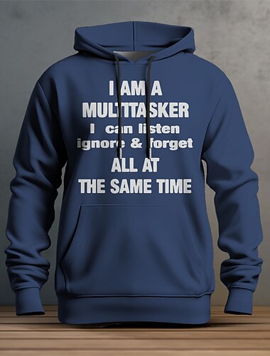  Men's Graphic Letter Hoodie Hoodies Sweatshirt Hoodie Long Sleeve Hooded Sweatshirt Hooded Fashion 3D Print Sports Outdoor Holiday Vacation Black White Print Front Pocket Spring &  Fall Designer