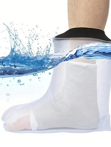  1pc 防水レッグフットキャストカバーシャワーバス大人用、再利用可能な防水シールキャストシャワーカバーレッグを乾燥に保ち、包帯キャストレッグ足足首、皮膚に付けません。