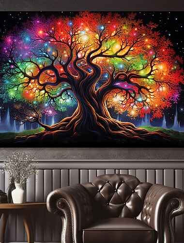  Menschen Wandkunst Leinwand bunte Baum des Lebens Drucke und Poster Bilder dekorative Stoffmalerei für Wohnzimmer Bilder ohne Rahmen