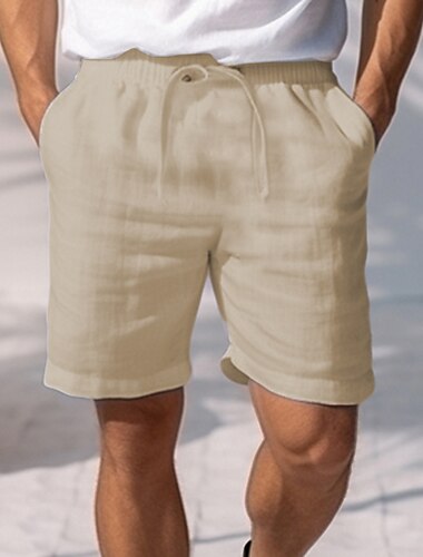  Herren Shorts Kurze Hosen Sommer-Shorts Strandshorts Kurze Hosen Tasche Kordelzug Elastische Taille Glatt Komfort Atmungsaktiv Outdoor Täglich Ausgehen Modisch Brautkleider schlicht Weiß Himmelblau