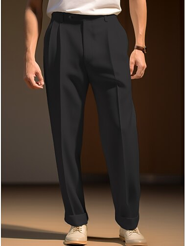  Ανδρικά Παντελόνια Παντελόνι επίσημο Πλατύ παντελόνι ανάπαυσης Πλισέ Παντελόνι Παντελόνι κοστούμι Φερμουάρ Τσέπη Κουμπιά Σκέτο Άνεση Moale Γάμου ΕΞΩΤΕΡΙΚΟΥ ΧΩΡΟΥ Καθημερινά Μοντέρνα Καθημερινό