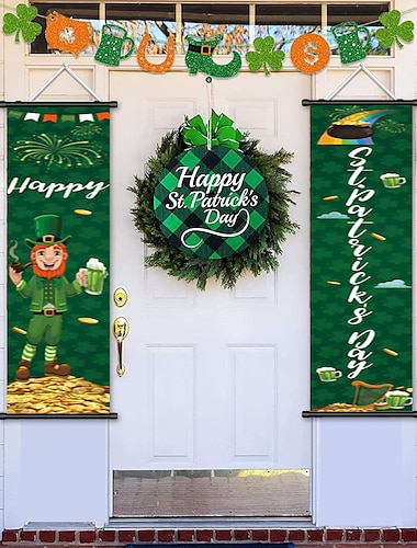  1 Stk. Patrick's Day-Poster mit Kleiderbügeln, Innenhof-Wandkunst, Leinwand-Poster, Kunst für Zuhause, Wohnzimmer, Dekoration, Wandkunst-Dekor