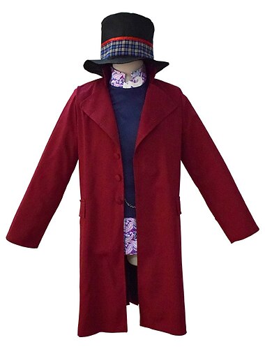  Willy Wonka Geacă Costum Cosplay Pălării / Căciuli Cosplay for Bărbați Adulți Carnaval Mascaradă