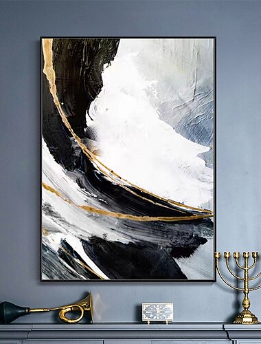  Mintura pinturas al óleo doradas hechas a mano sobre lienzo, decoración de arte de la pared, imagen abstracta moderna para decoración del hogar, pintura enrollada sin marco y sin estirar