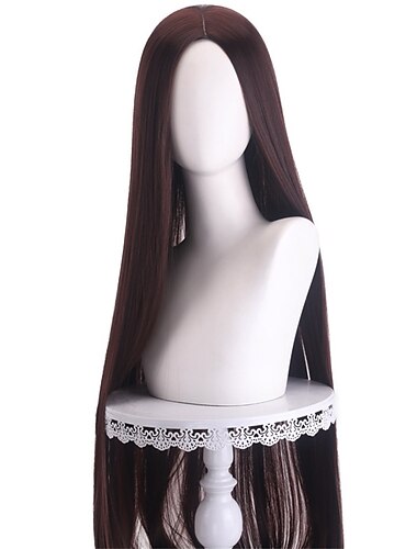  Synthetic Wig Straight Middle Part Machine Made Wig Long A1 A2 A3 A4 A5 Synthetic Hair Women's Cosplay Soft Party Pink Red Black Halloween Wigs