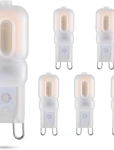  g9 λαμπτήρας led 3000k ζεστό λευκό/6000k λευκό φως3/5w 30w/50w ισοδύναμο αλογόνου g9 βάσης δίπινες 360 γωνιακή λάμπα για οικιακό φωτισμό διαφανές κάλυμμα (5συσκευασία)