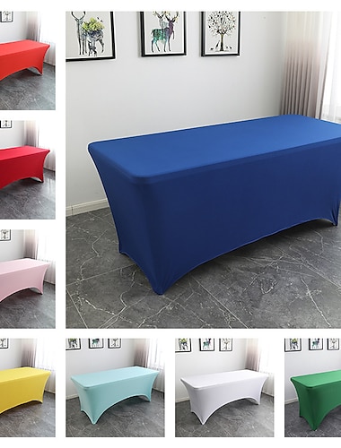  Tischdecke für rechteckige Tischdecke, schwarze Stretch-Tischdecke, Spandex-Tischdecken, Tischschutz für Veranstaltungen, Cocktails, Hochzeiten, Bankette oder Partys