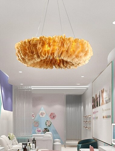  slaapkamer lampen ring veer lamp hanglamp slaapkamer lamp opknoping moderne mode chique stijl designer hanglampen voor woonkamer veranda bar kinderkamer hal woonkamer