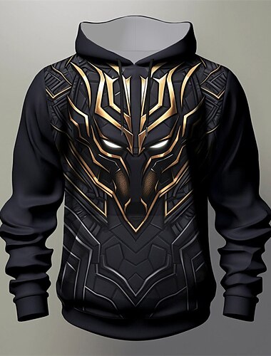  Herren Graphic Rüstung Hoodie Sweatshirt Kapuze Hoodies Pullover Hoodie Sweatshirt Kapuze Langarm Sweatshirt mit Kapuze Mit Kapuze Modisch 3D-Druck Sports Outdoor Festtage Urlaub Schwarzgrau Schwarz