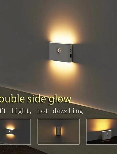  Luz nocturna con sensor inteligente, sensor de luz infrarroja led, luz nocturna tipo C, luz nocturna inalámbrica magnética recargable