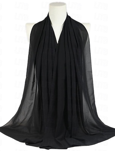  Femme Châles Echarpes Hijab Arabe arabe musulman Ramadan Couleur unie Adulte Châle