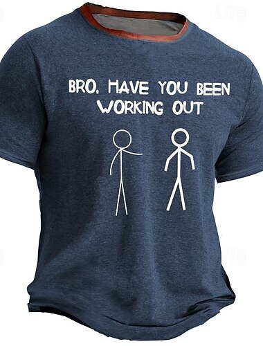  Camiseta Engraçada de Academia Masculina "Irmão Você Tem Se Exercitado?" Camiseta Gráfica de Manga Curta para Treinos