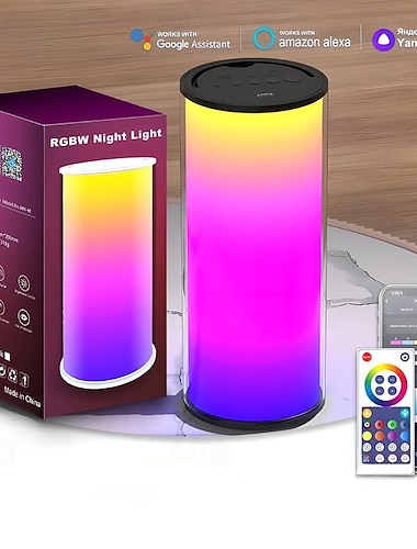  Lampada da scrivania intelligente LED Smart con Alexa Voice Tuya WiFi – Luce notturna piccola con cambio colore controllata da app mobile per decorazioni domestiche