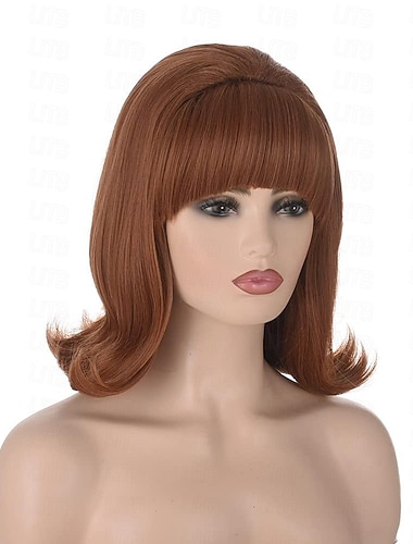  70-talls pinup pelucas 60-talls bikubestil vintage look karnevalskostyme kvinner parykk med smell