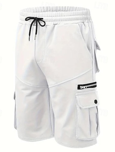  Voor heren Cargoshorts Sweat short Trekkoord Elastische taille Effen Ademend Zacht Casual Weekend Modieus Streetwear Ruim Passend Spijkerbroekblauw Zwart Micro-elastisch