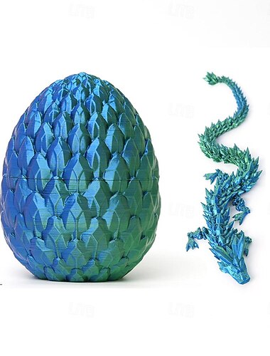  Dragon en Cristal Imprimé en 3D de 12 pouces avec Oeuf Dinosaur Cadeau Jouet de Détente pour Adultes Garnitures de Panier d'Oeufs de Pâques Cadeau de Noël