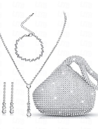  bankettas nachtclub avondfeest super flash accessoires modieuze high-end diamanten ingelegde oorbellen ketting armbandenset