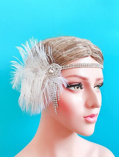  Kopfbedeckung Flapper Stirnband Retro Vintage Brüllen 20s 1920s Strass Für Cosplay Karneval Damen Modeschmuck Modeschmuck