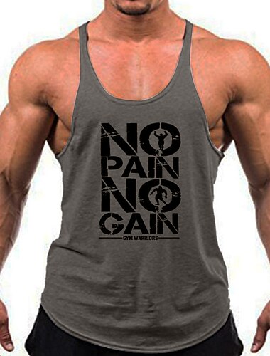  男性用 グラフィック レタード タンクトップ ベストトップ アンダーシャツ レーサーバックタンクトップ ノースリーブ Tシャツ Ｕネック シャツ ファッション 筋 いい結果になる スポーツ 日常 バケーション ブラック ホワイト イエロー 夏 衣類 M L XL XXL