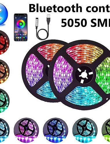  waterdichte led strip licht tv usb licht 1/2/3/5meter met bluetooth app zwembad lichtstrip 3k controle 5v string led band smd5050 led lint