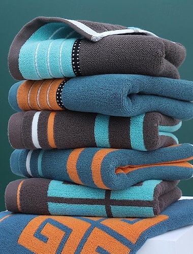  Serviettes en coton épaisses pour hommes, serviettes très absorbantes pour salles de bains, gymnases, hôtels et spas, serviette de bain de couleur unie