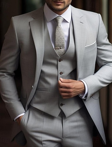  ピンク ネイビーブルー スカイブルー 男性用 結婚式 スーツ ソリッド 3点セット 日常 ビジネス フォーマル テイラーフィット シングルブレスト 二つボタン 2024年