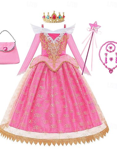  Schlafende Schönheit Prinzessin Aschenputtel Aurora Kleid Cosplay Kostüm Outfits Niedlich Film Cosplay for Mädchen Kinder Kindertag Hochzeit Hochzeitsgast