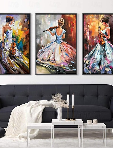  رسمت باليد 3 لوحات مطابقة مجموعة مجردة امرأة النفط اللوحة جدار الفن الموسيقى النفط لوحات 3 قطعة عمل فني اللوحة الفاخرة بالثلاثي جدار الفن فتاة اللوحة كبيرة فتاة لوحات مجموعة