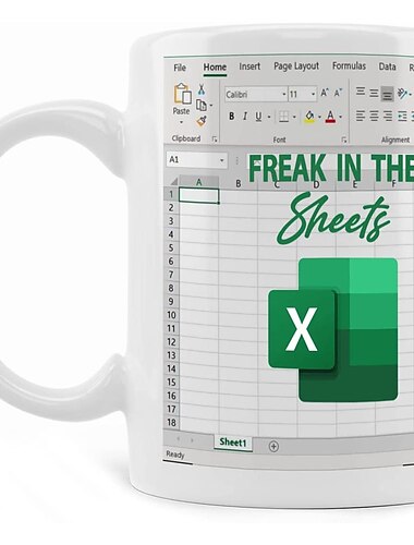  excel kaffe krus, sjove gaver til kvinder mænd freak in the sheets krus gaver til chef cpa ven kollegaer revisor hvid keramisk kontor krus 11,8 oz
