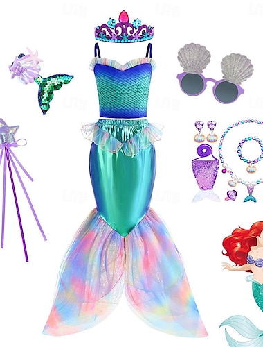  La Petite Sirène Princesse Ariel Costume de cosplay Tenues Cosplay Cosplay de Film for Fille Enfant Mascarade