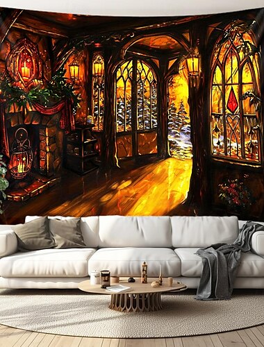  Maison fantastique suspendue tapisserie mur art grande tapisserie décor mural photographie toile de fond couverture rideau maison chambre salon décoration