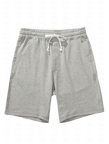  Voor heren Sweat short Trainingsshorts Casual korte broek Trekkoord Zak Elastische taille Effen Comfort Ademend Knielengte Casual Dagelijks Feestdagen Sport Modieus Lichtgrijs Donkergrijs