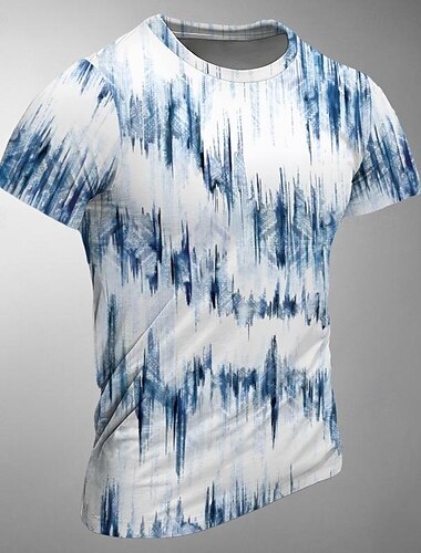  男性用 グラフィック カラーブロック Tシャツ 半袖 Tシャツ 3Dプリント クルーネック シャツ デザイナー レトリ／ヴィンテージ ストリートスタイル スポーツ・アウトドア 祝日 お出かけ バーガンディー ブルー グリーン 春夏 衣類 S M L XL 2XL 3XL