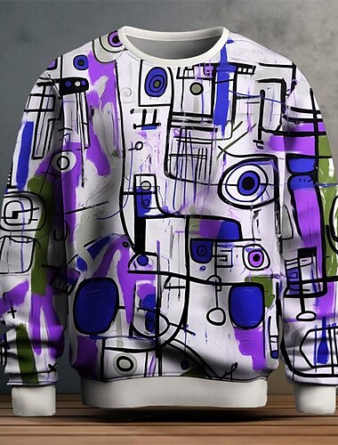  Herren Graffiti Sweatshirts Sweatshirt Pullover Zur Seite fahren Langarm Sweatshirt Rundhalsausschnitt Modisch Täglich Brautkleider schlicht 3D-Druck Ausgehen Strassenmode 3D-Druck Frühling & Herbst