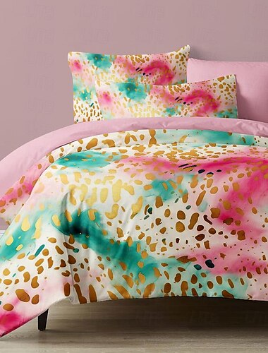  l.t.home Bettbezug-Set aus 100 % Baumwollsatin, wendbar, Premium-Elite-Bettwäsche-Set mit Leopardenmuster und Fadenzahl 300