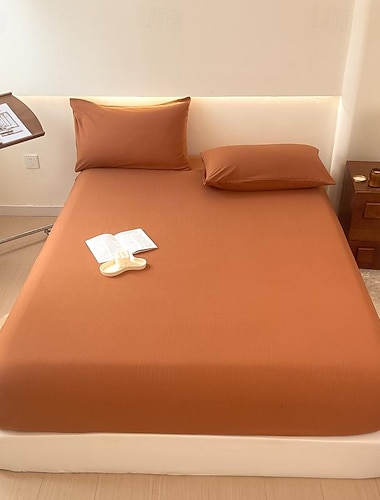  1 pz 100% cotone lenzuolo con angoli copriletto in tinta unita coprimaterasso elastico copriletto singolo e doppio deluxe matrimoniale più misure disponibili