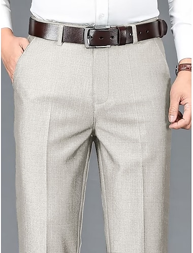  男性用 スーツ ズボン スーツパンツ ポケット 平織り 履き心地よい 高通気性 アウトドア 日常 お出かけ ファッション カジュアル ブラック カーキ色