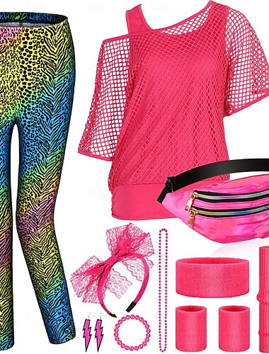  Retrò Vintage Disco Anni '80 Maglietta con spalle scoperte Rete Per donna Costume di Carnevale Halloween Carnevale Mascherata Festa / Sera Addio al Nubilato Parata dell'Orgoglio Adulti Costume