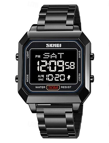  Skmei Herren elektronische quadratische Stahlband Student multifunktionale Sport wasserdicht nachtleuchtende elektronische Uhr 2149