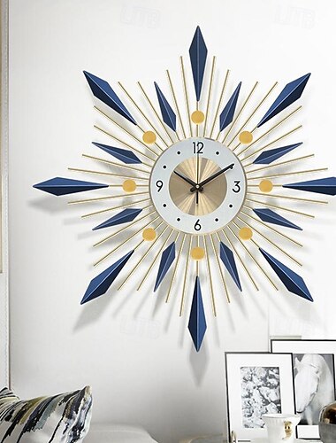  Large Wall Clock Metal Decorative Mid Century Silent Non-Ticking Big Clocks Modern Home Decorations for Living RoomBedroomDining Room Office