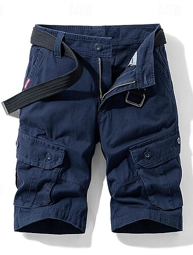  Herre Cargoshorts Shorts Glidelås Lomme عادي Pustende Myk Avslappet Helg Mote Gatemote Svart Blå Mikroelastisk
