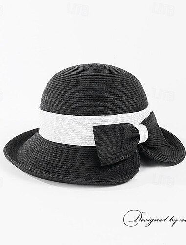  Hüte Faser Fischerhut Schlapphut Strohhut Hochzeit Casual Elegant Sonnenschutz Mit Schleife Farbaufsatz Kopfschmuck Kopfbedeckung