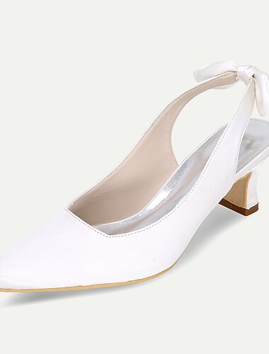  Tacones blancos con detalle de lazo para mujer: elegantes zapatos de boda y formales.
