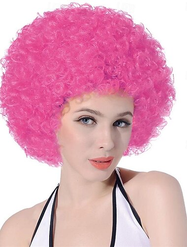  Kurze verworrene lockige Afro-Perücke für Damen und Herren, 70er-Jahre, synthetische, hitzebeständige Perücken, lustige Party-Cosplay-Haare, St. Patrick's Day-Perücken